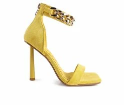 Flash Sale 🎉 Women's London Rag Last Sip 👗 Dress 🩴 Sandals Yellow 🌟
