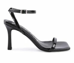 Discount 🤩 Women's London Rag Fantasy Spool 👗 Dress 🩴 Sandals Black 👍