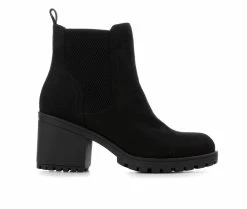 Outlet ✔️ Women's Unr8ed Zinon Heeled Chelsea 🥾 Boots Black ✨
