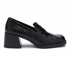 Best reviews of 🧨 Women's Coconuts By Matisse Pace Heeled Loafers Black Croc 🔔