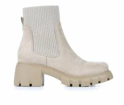 Outlet 👍 Women's Soda Zordy Heeled Chelsea 🥾 Boots Light Wheat 🤩