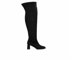 Coupon 🔔 Women's Fashion To Figure Natalia XWC Over The Knee High 🥾 Boots Black Wide 🥰