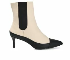 Hot Sale ✔️ Women's Journee Collection Eleece Stiletto Chelsea Booties Beige 🤩