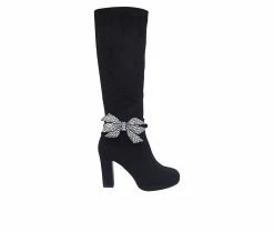 Wholesale 🛒 Women's Impo Ovidia Bling Knee High Heeled 🥾 Boots Black/Smoke ❤️