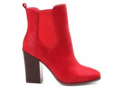 Wholesale ✔️ Women's Journee Collection Maxxie Chelsea Booties Red 🛒