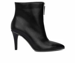 Promo 💯 Women's Fashion To Figure Rider Heeled Booties Black Wide 🛒