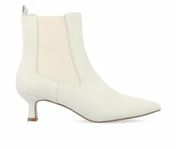 Hot Sale 👍 Women's Journee Collection Tenlee Heeled Booties Ivory 😉