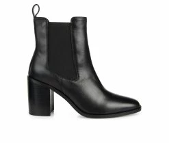 Best Sale 👍 Women's Journee Signature Rowann Heeled Chelsea Booties Black 😉