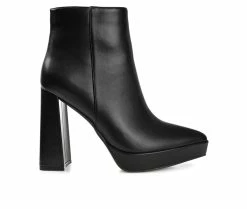 Top 10 😀 Women's Journee Collection Marnnie Heeled Platform Booties Black ❤️