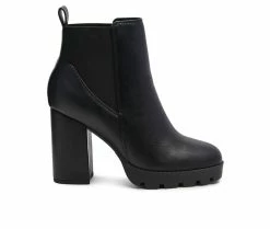 Buy ❤️ Women's London Rag Bolt Block Heel Chelsea Booties Black 😍