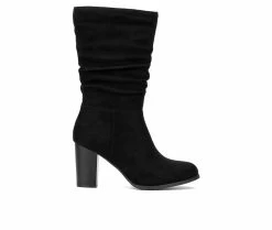 Best reviews of 😍 Women's New York And Company Amena Mid Calf Heeled 🥾 Boots Black 👏
