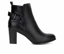 Cheapest 🛒 Women's New York And Company Andra Heeled Booties Black 💯