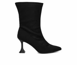 Brand new 🎁 Women's Fashion To Figure Kia Heeled Booties Black Wide 🎁