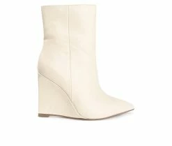 Discount 🌟 Women's Journee Collection Glorria Wedge Booties Beige ⌛
