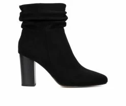 Coupon 👍 Women's New York And Company Sandy Heeled Booties Black 🎁