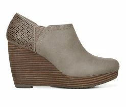 Promo 🌟 Women's Dr. Scholls Harlow Wedge Booties Taupe Synthetic 🧨