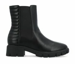 Flash Sale 👏 Women's Journee Collection Tatiana Chelsea Booties Black 👍