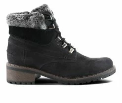 Best Sale 🛒 Women's SPRING STEP Cini Combat Booties Black Nubuck ⭐