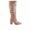 Wholesale 😉 Women's London Rag Hanoi Knee High Heeled 🥾 Boots Taupe 🔔