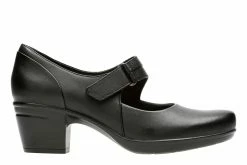 New 🎁 Women's Clarks Emslie Lulin Mary Jane 👠 Heels Black 🧨