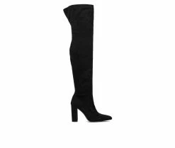 Cheapest 💯 Women's New York And Company Monia Knee High Heeled 🥾 Boots Black 🛒