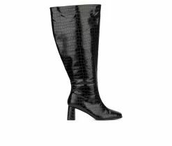 Cheapest ❤️ Women's Fashion To Figure Milan XWC Knee High 🥾 Boots Black Wide 💯