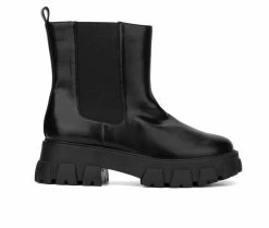 Best Pirce 🎉 Women's Fashion To Figure Josie Chelsea Booties Black Wide 🧨