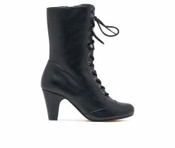 Buy 😉 Women's Chelsea Crew Claire Lace Up Mid Calf Booties Black 🎉