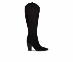 Best Sale ✨ Women's Nine West Kliva Western Heeled 🥾 Boots Black 🌟