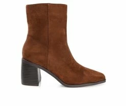Buy 🎉 Women's Journee Collection Sloann Block Heel Booties Brown 🎁