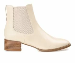 Best Pirce 😀 Women's Journee Collection Chayse Chelsea Booties Off White 😉