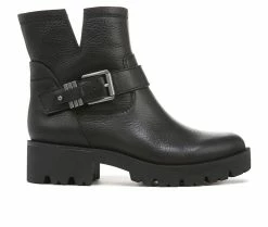 Outlet ✨ Women's Zodiac Miller Moto Booties Black Leather 🥰