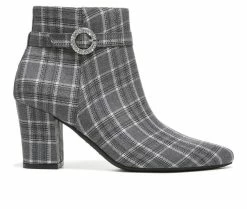 Promo ⭐ Women's LifeStride Sparkle Booties Charcoal Plaid 👏