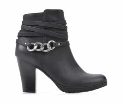 Outlet 🛒 Women's White Mountain Samuel Heeled Booties Black Suede 🔔