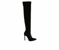 Hot Sale 😀 Women's London Rag Tilera Knee High Stiletto 🥾 Boots Black ✔️