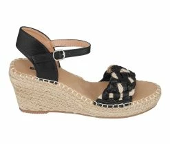 Budget 👏 Women's GC 👟 Shoes Cati Espadrille Wedge 🩴 Sandals Black 😍