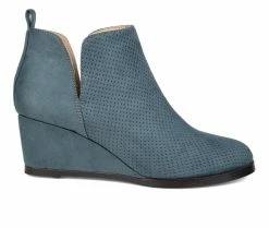 Best Pirce 💯 Women's Journee Collection Mylee Wedge Booties Blue 🌟