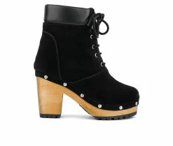 Best reviews of 🔔 Women's Rag & Co Maaya Heeled Lace Up Booties Black 🔥