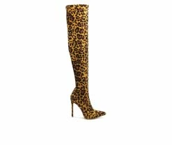 Flash Sale 🎁 Women's London Rag Pokey Over The Knee Heeled 🥾 Boots Natural 🧨