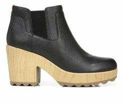 New 🛒 Women's Dr. Scholls Wild About Heeled Booties Black Leather 😉