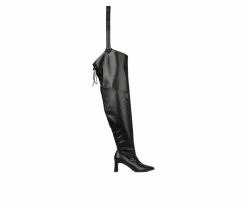 Outlet 🎉 Women's Fashion To Figure Krista XWC Knee High Heeled 🥾 Boots Black Wide ✨