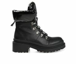 Cheapest 👏 Women's Journee Collection Irrah Heeled Combat Booties Black 🔥