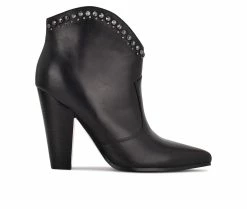 Coupon ❤️ Women's Nine West Sera Heeled Booties Black Leather 🥰