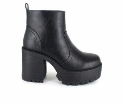 Best deal 👏 Women's Unionbay Paula Heeled Booties Black PU 🤩