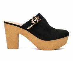 Best deal 😀 Women's New York And Company Nyomi Platform Clogs Black 🤩