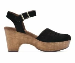 Deals 👏 Women's White Mountain Cassidy Platform Heeled Clog Black Suede 🥰