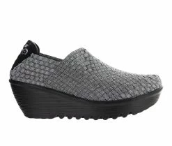 New 😉 Women's Bernie Mev Gem Slip-On Wedges Pewter 🎁