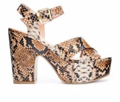 Wholesale 🎁 Women's Chinese Laundry Bali Platform 👠 Heels Bronze/Tan 🎉