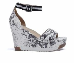 Outlet 🌟 Women's Jane And The 👟 Shoe Aira Platform Wedges White Snake 😍