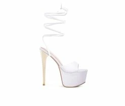 Best deal ⌛ Women's London Rag Passion Fruit Platform 👗 Dress 🩴 Sandals White ⭐